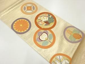 家紋模様織出し袋帯